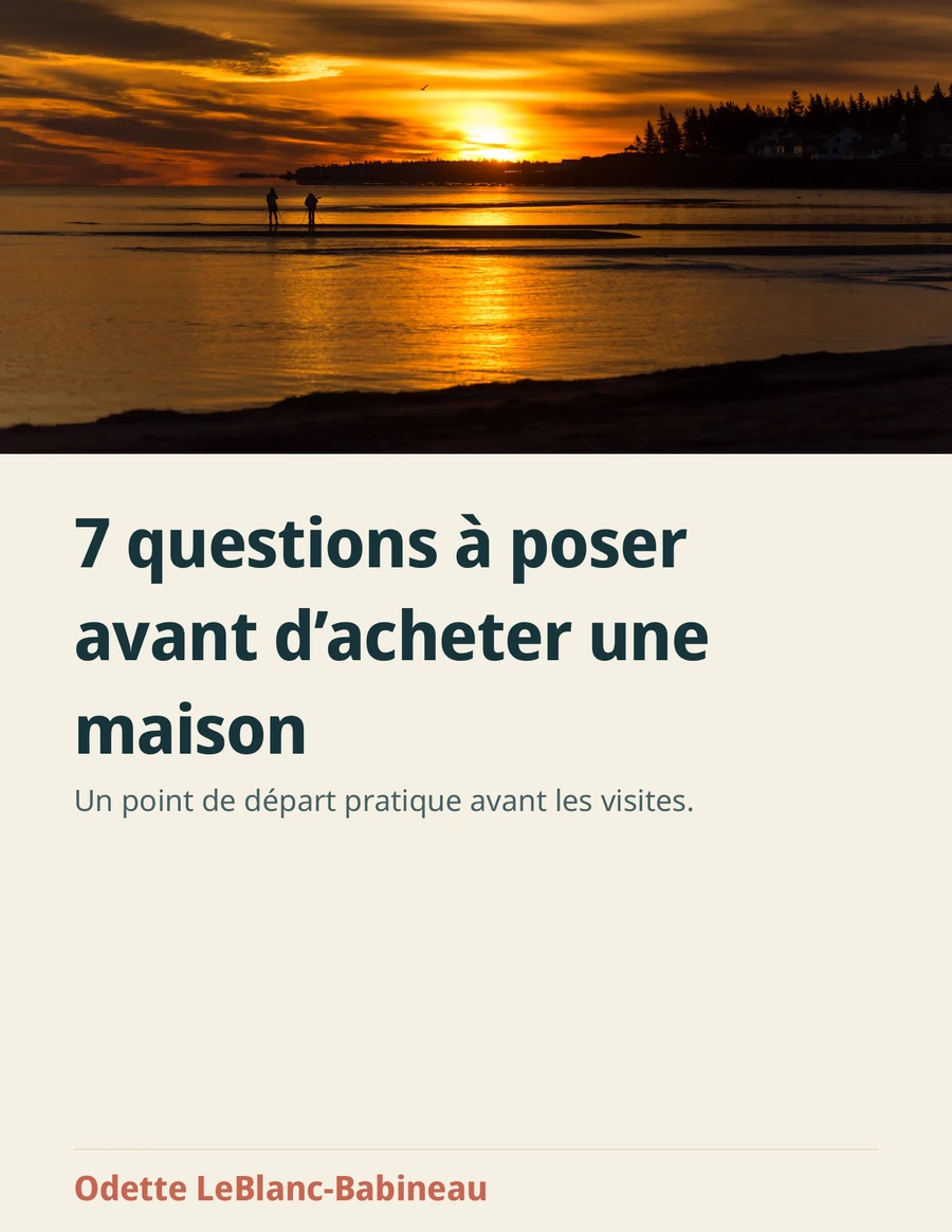 Couverture du guide 7 questions à poser avant d’acheter une maison d’Odette